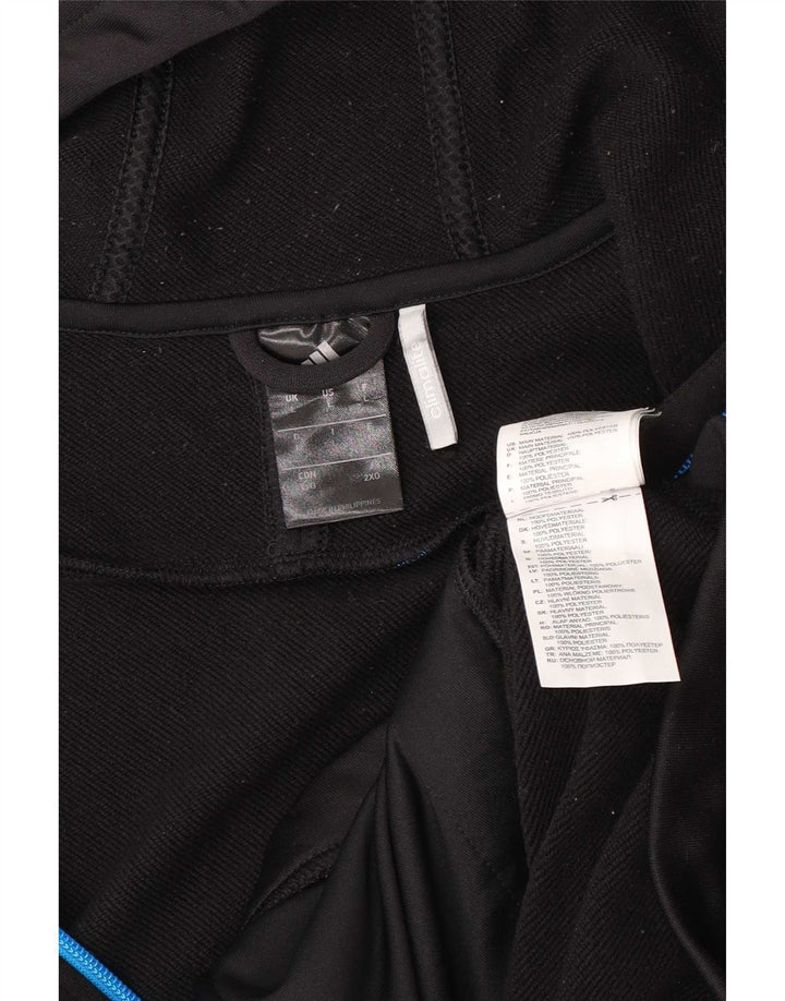 Adidas Męski sweter z kapturem i zamkiem błyskawicznym Climalite, duży, czarny poliester
