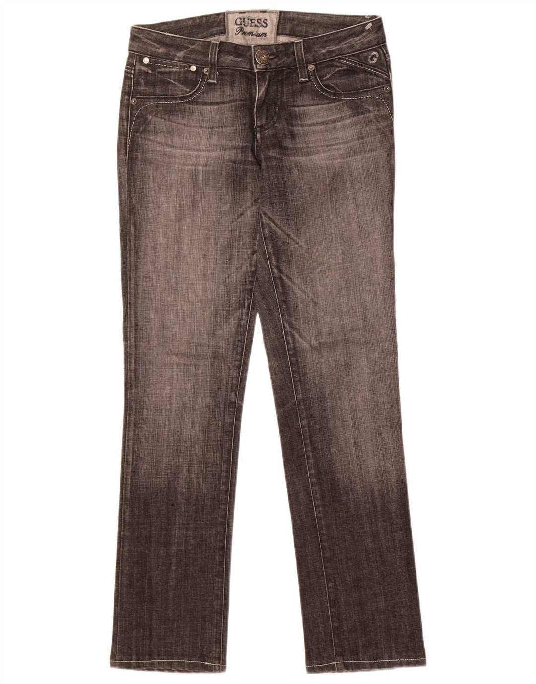 Guess Damskie Proste Dżinsy W27 L30 Czarne Bawełniane