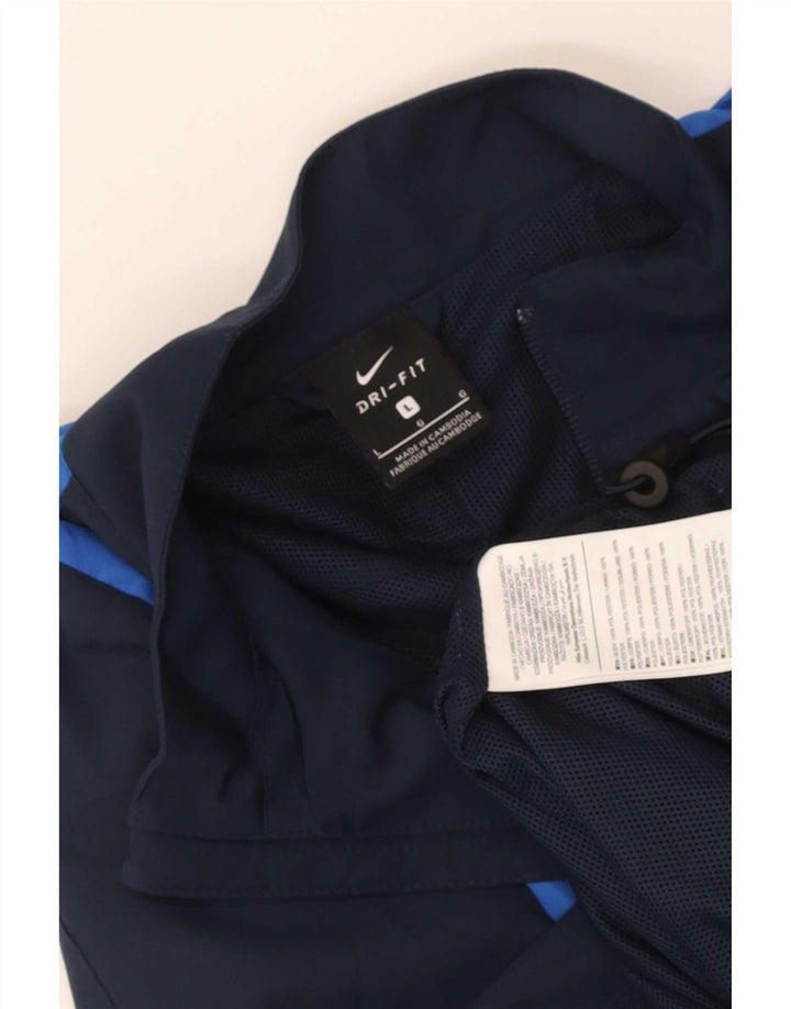 Męska kurtka dresowa Nike Dri Fit Graphic, duża, granatowa, z blokami kolorów