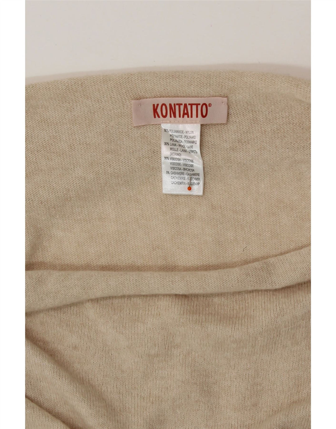KONTATTO Damska sukienka maxi z golfem UK 14 Średni beżowy poliamid