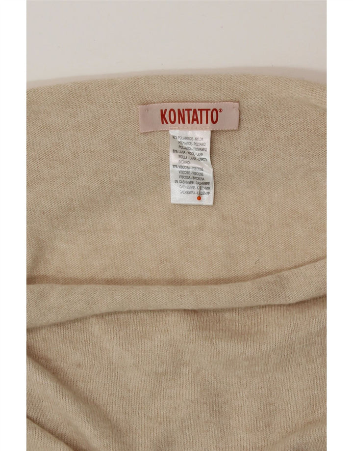 KONTATTO Damska sukienka maxi z golfem UK 14 Średni beżowy poliamid