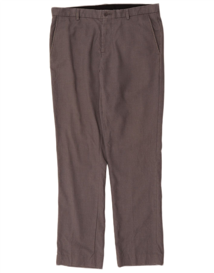 Męskie proste spodnie chino Calvin Klein W33 L32 Szary poliester
