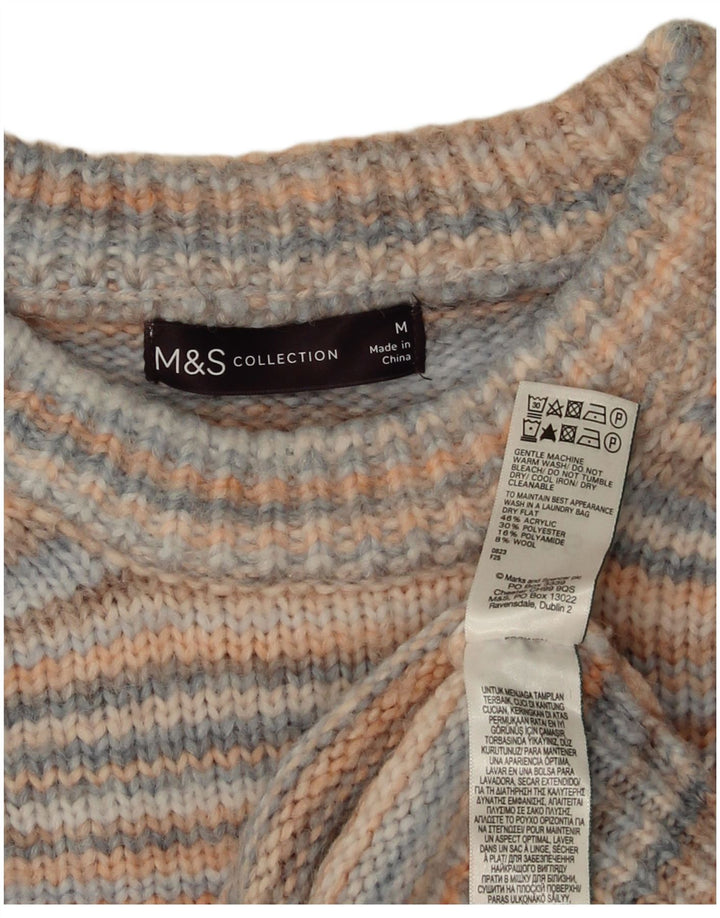 Marks & Spencer Damski sweter z dekoltem w łódkę, UK 14, średni wielokolorowy