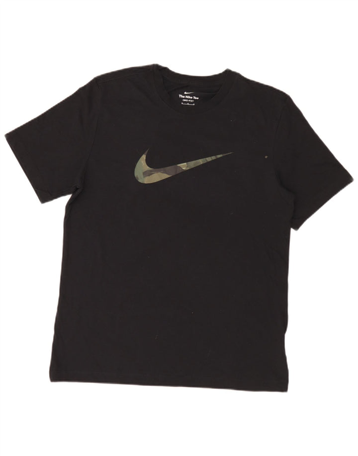 Męski T-shirt z grafiką Nike Dri Fit, średni czarny, bawełniany