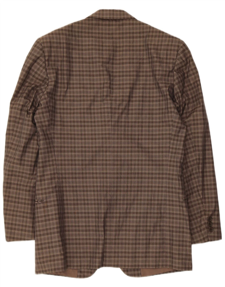 Męska marynarka zapinana na 2 guziki Giorgio Armani UK 34 XS w brązową kratkę