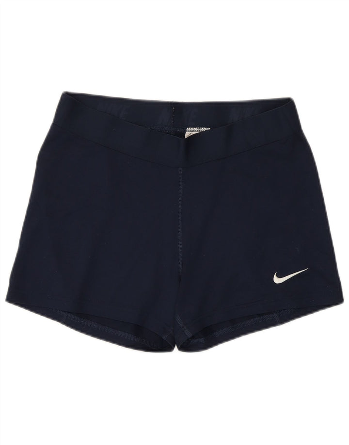Damskie spodenki sportowe NIKE Dri Fit UK 14, duże, granatowe, poliestrowe