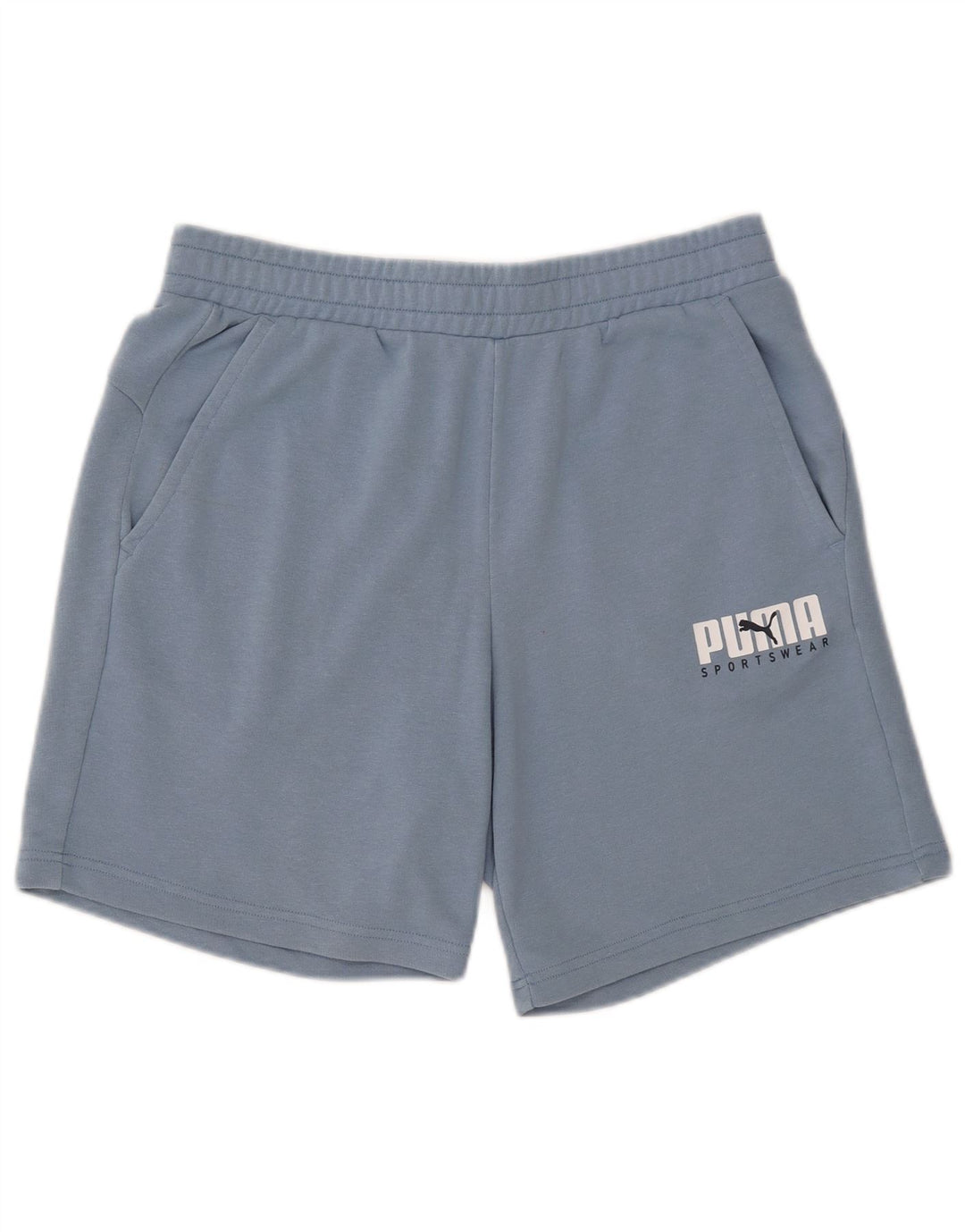 Męskie spodenki sportowe Puma z grafiką, duże, niebieskie, bawełniane