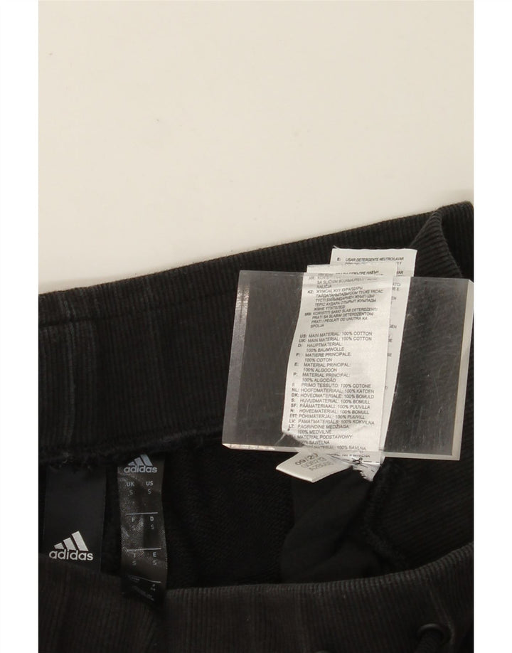 Damskie spodnie dresowe ADIDAS z grafiką Joggers UK 10, małe, czarne, bawełniane