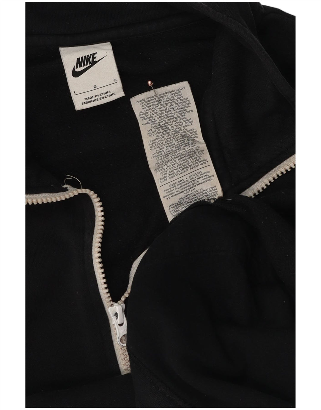 Męski sweter z zamkiem błyskawicznym Nike, duży, czarny, bawełniany