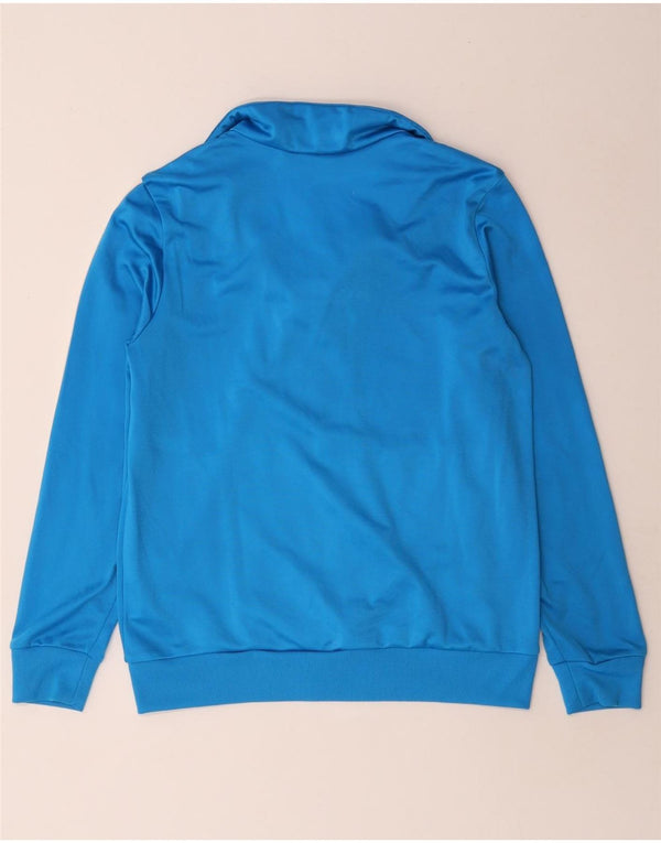 ADIDAS Boys Tracksuit Top Jacket 13-14 Years Blue Polyester