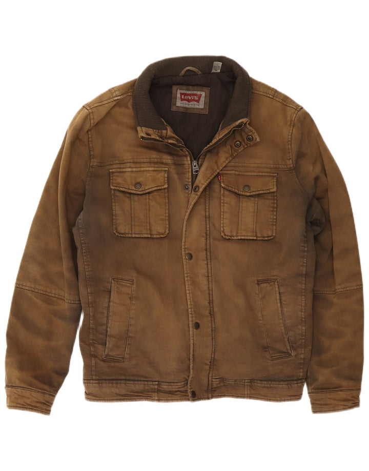 Męska kurtka wiatrówka Levi's UK 40, duża, brązowa, bawełniana