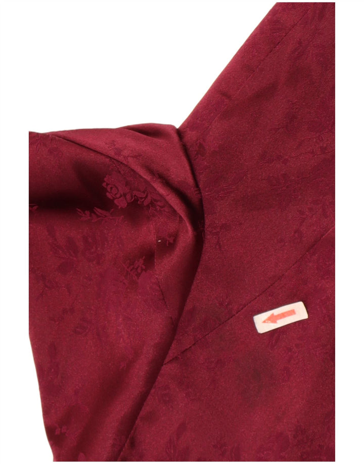 Blunauta Damska marynarka oversize zapinana na 3 guziki IT 38 XS Burgundowo-kwiatowa