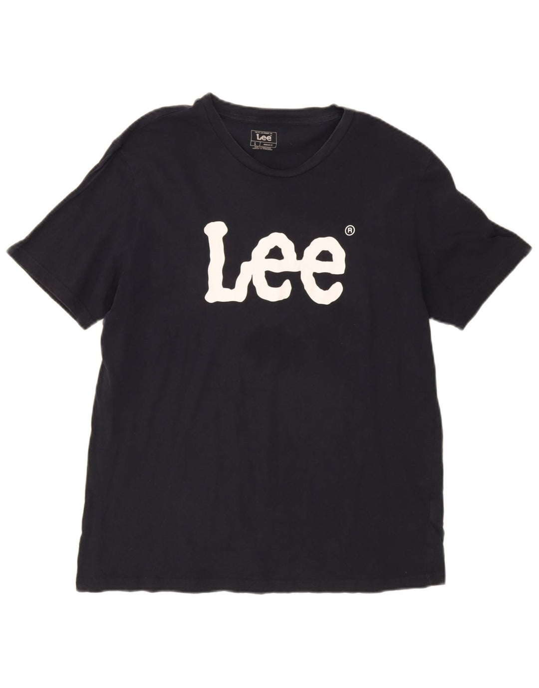 Męski T-shirt Lee z grafiką, duży, granatowy, bawełniany