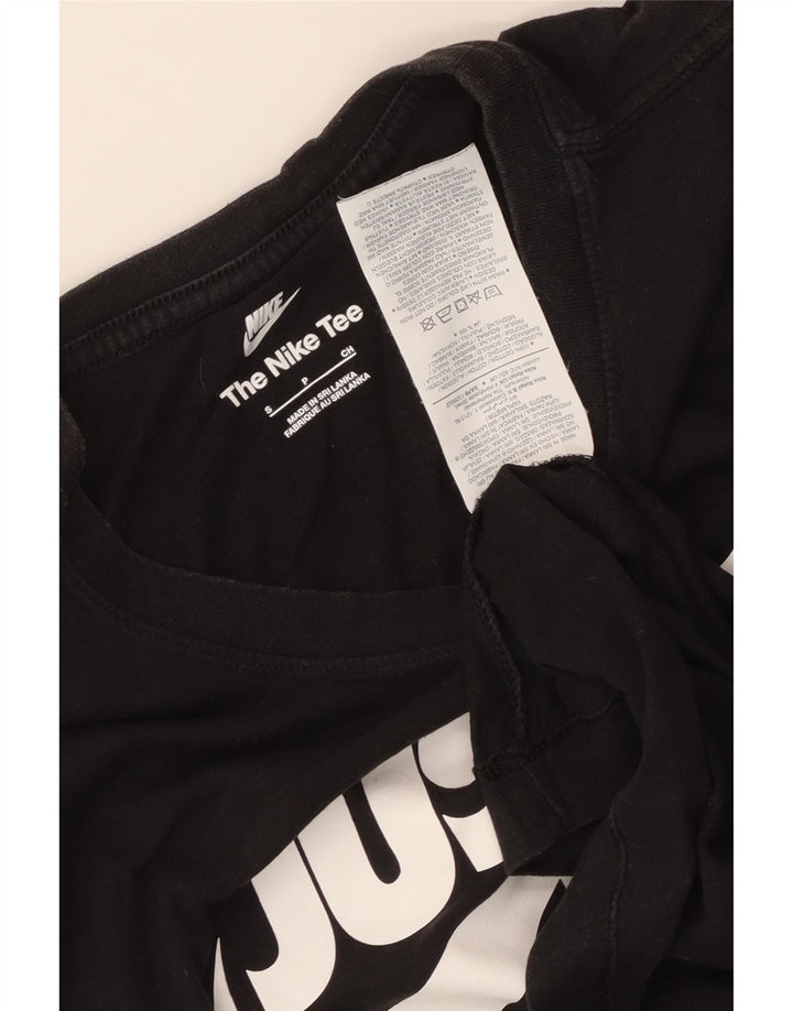 Męski T-shirt z grafiką Nike, mały, czarny, bawełniany