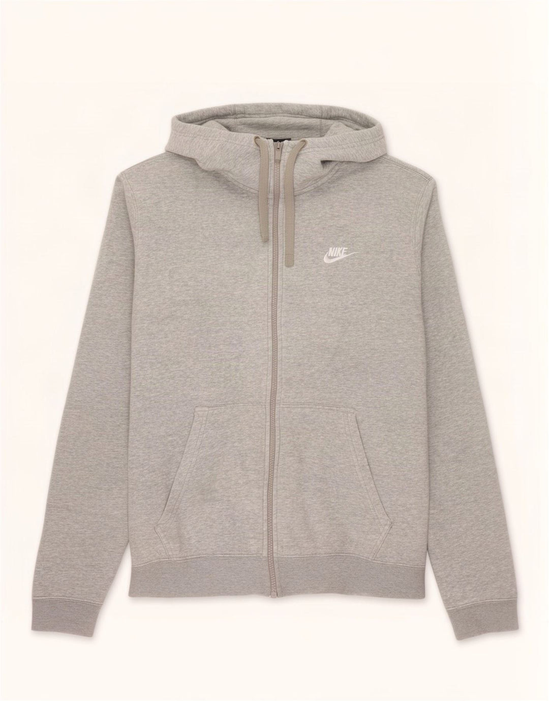 Męski sweter z kapturem i zamkiem błyskawicznym Nike, średnioszary, bawełniany