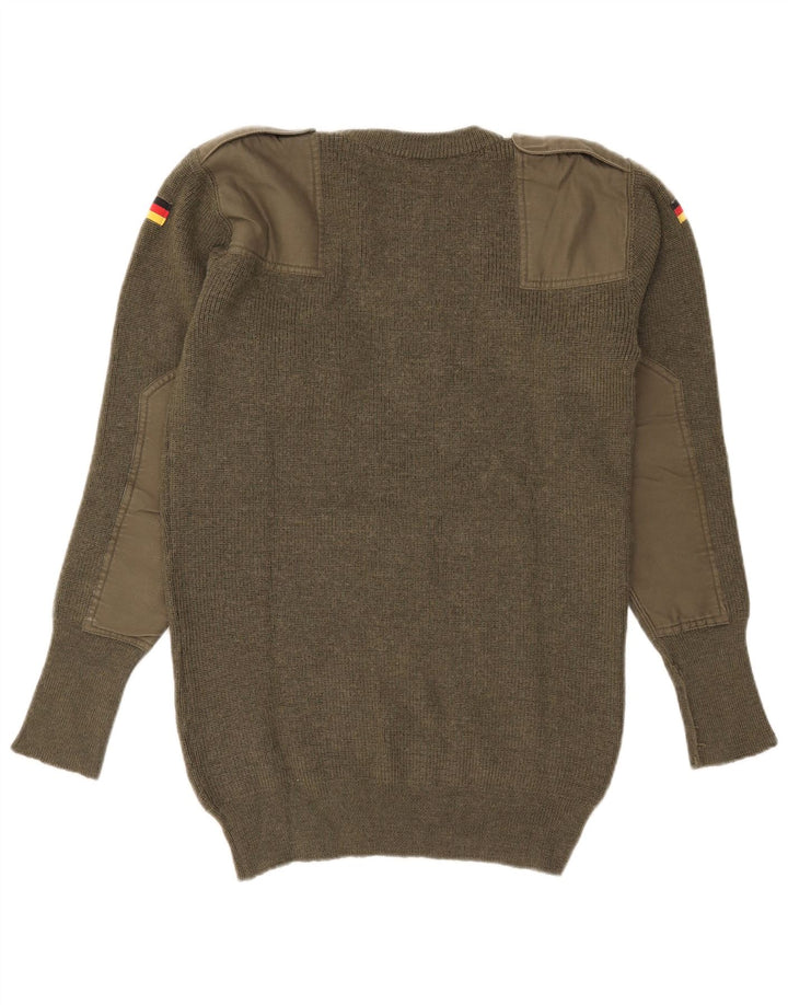 Vintage męski sweter wojskowy z okrągłym dekoltem IT 50 Medium Khaki