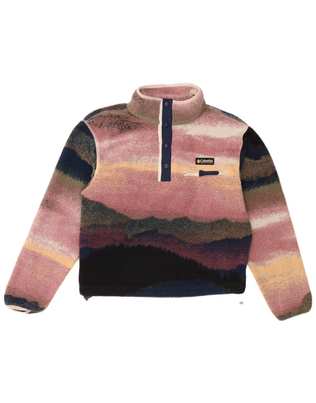 Damski sweter oversize z polaru Columbia, UK 10, mały, wielokolorowy