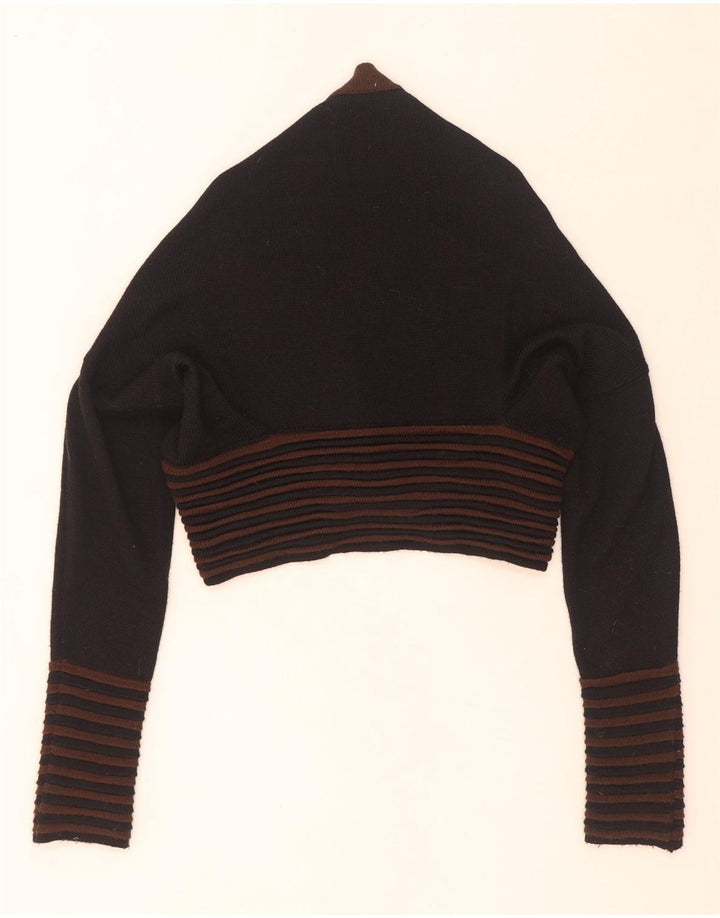 Vintage damski sweter rozpinany IT 44 w średnie czarne paski