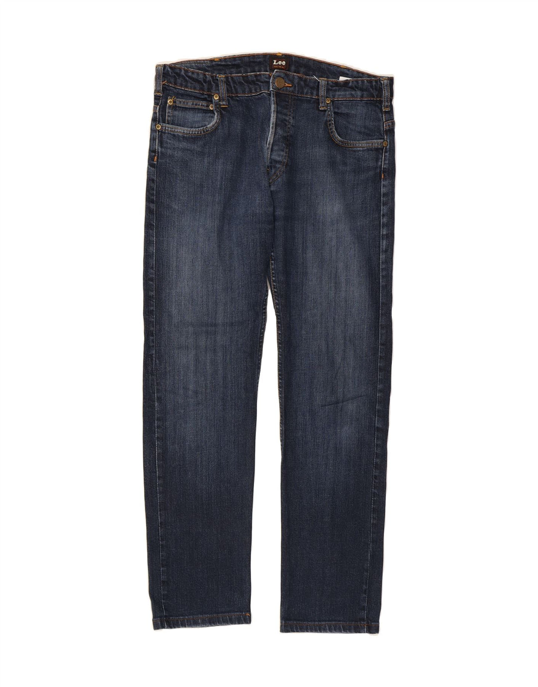 Damskie jeansy LEE Powell Straight W34 L30 Granatowa bawełna