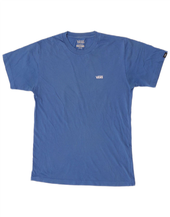 Męski T-shirt Vans o klasycznym kroju, mały, niebieski, bawełniany