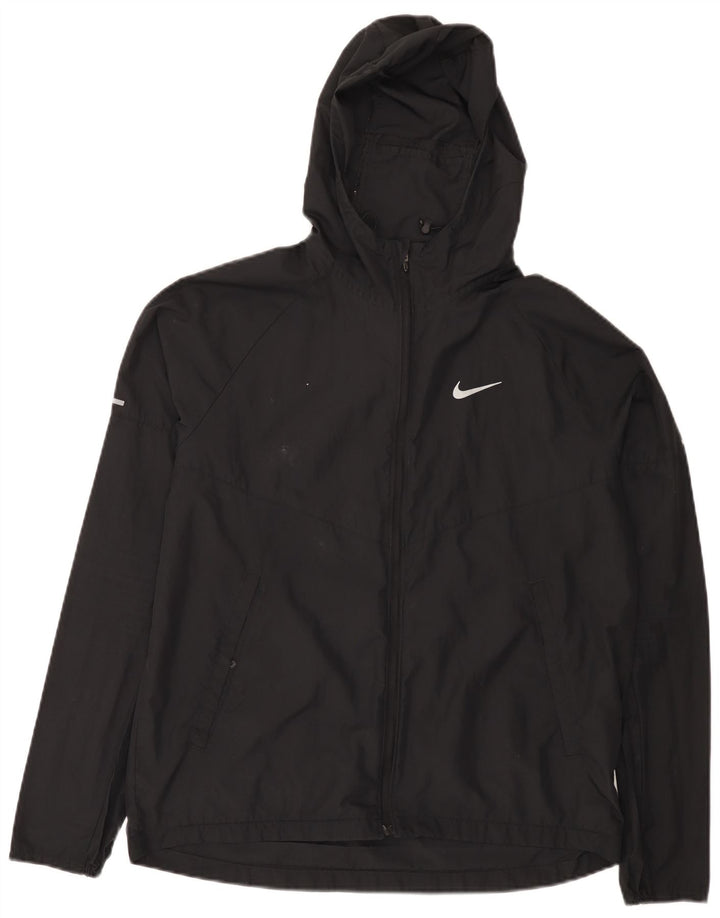 Damska kurtka dresowa do biegania z kapturem i kapturem Nike UK 14, średnia czarna
