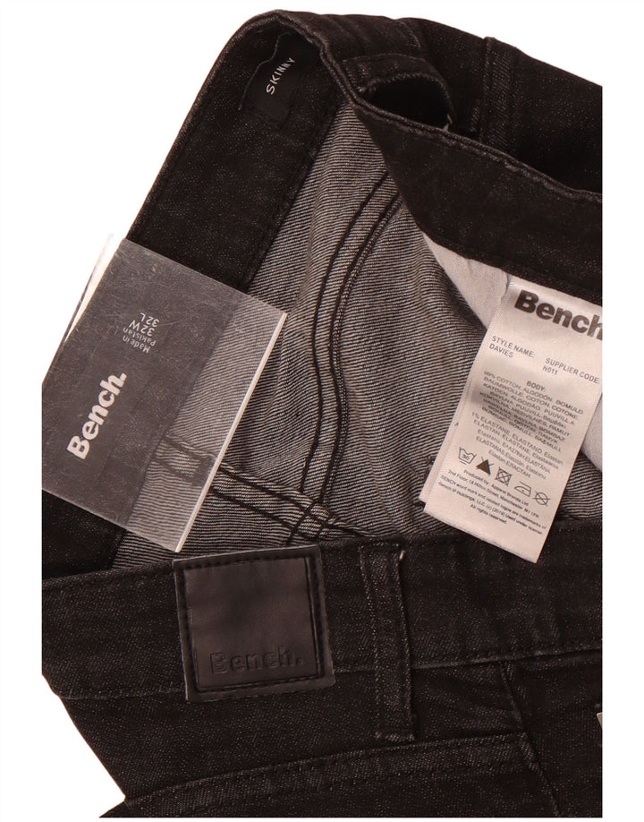 Męskie jeansy Bench Skinny W32 L32 Czarne bawełniane