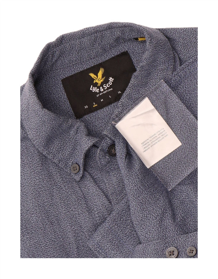 Koszula męska Lyle & Scott, mała, niebieska, bawełniana