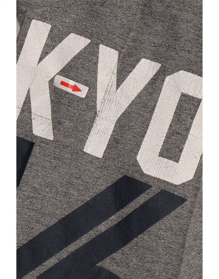 Męska kurtka dresowa Superdry z grafiką, 2XL, szara, bawełniana w bloki kolorów