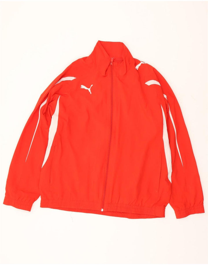 Męska kurtka dresowa Puma, duża, czerwona, poliestrowa z blokami kolorów
