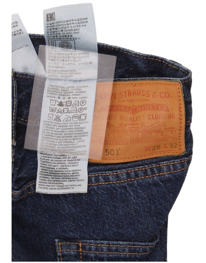 Męskie jeansy Levi's 501 Straight W28 L32 Niebieskie bawełniane