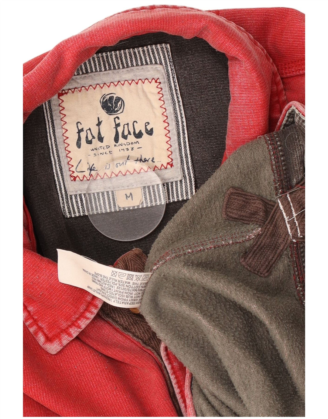 Męska bluza polo Fat Face Sweter średnio czerwony, bawełniany