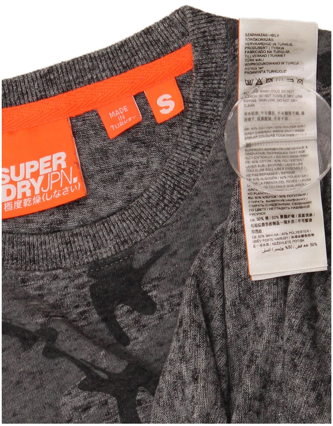 T-shirt męski Superdry, mały, szary, bawełniany w kamuflaż