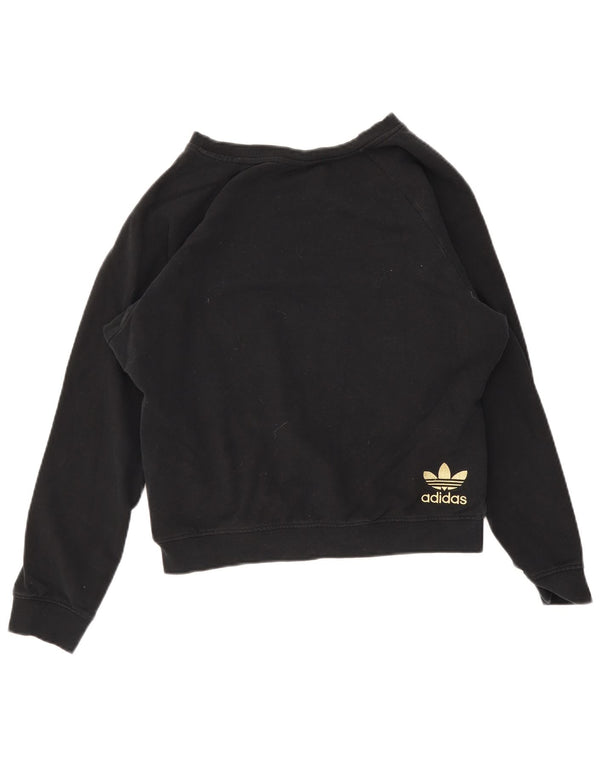 Damska bluza Adidas Graphic Jumper UK 14 Średnia czarna bawełna