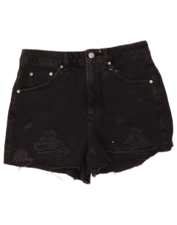 Damskie spodenki jeansowe Topshop Mom w trudnej sytuacji UK 10 Small W28 Czarna bawełna