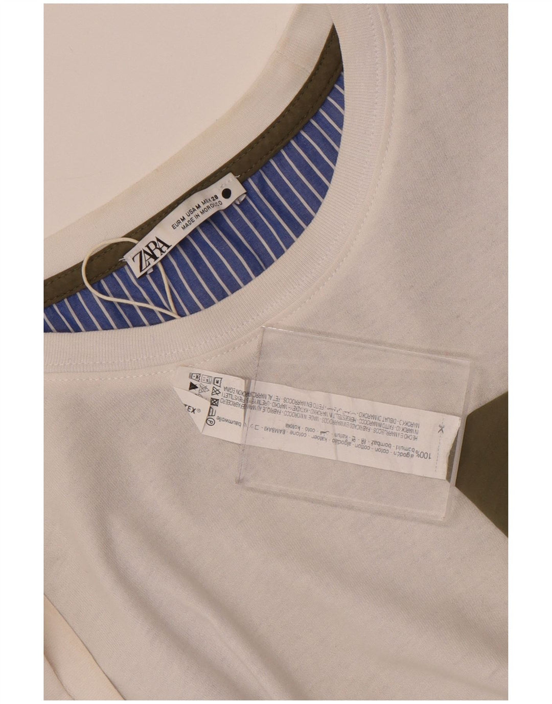 Damska bluzka oversize Zara UK 14, bawełna w kolorze średniej bieli