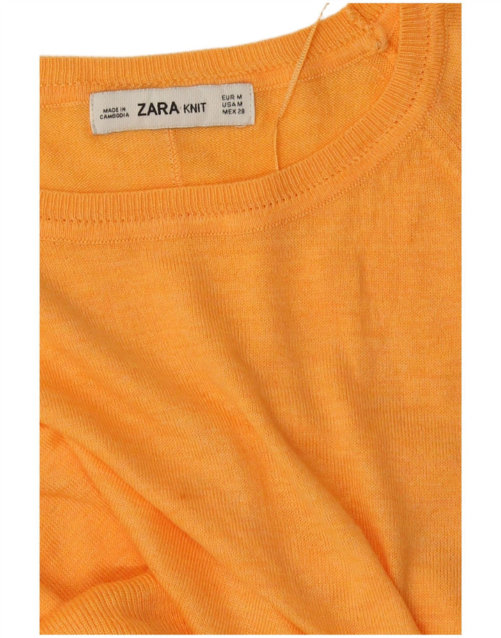 Sweter damski Zara z dekoltem w łódkę UK 14, średni pomarańczowy