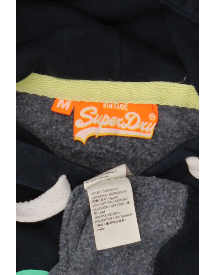 Damski sweter z kapturem i grafiką SUPERDRY UK 14, średni granatowy, bawełniany