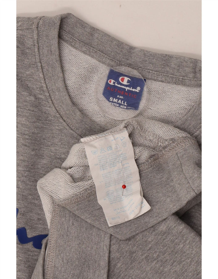 Męska bluza Champion z grafiką, mała, szara, nakrapiana bawełna