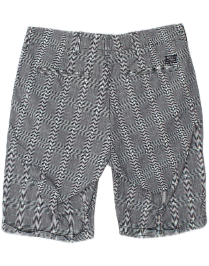 WOOLRICH Męskie spodenki Chino W31 Średnio-szara bawełna w kratkę