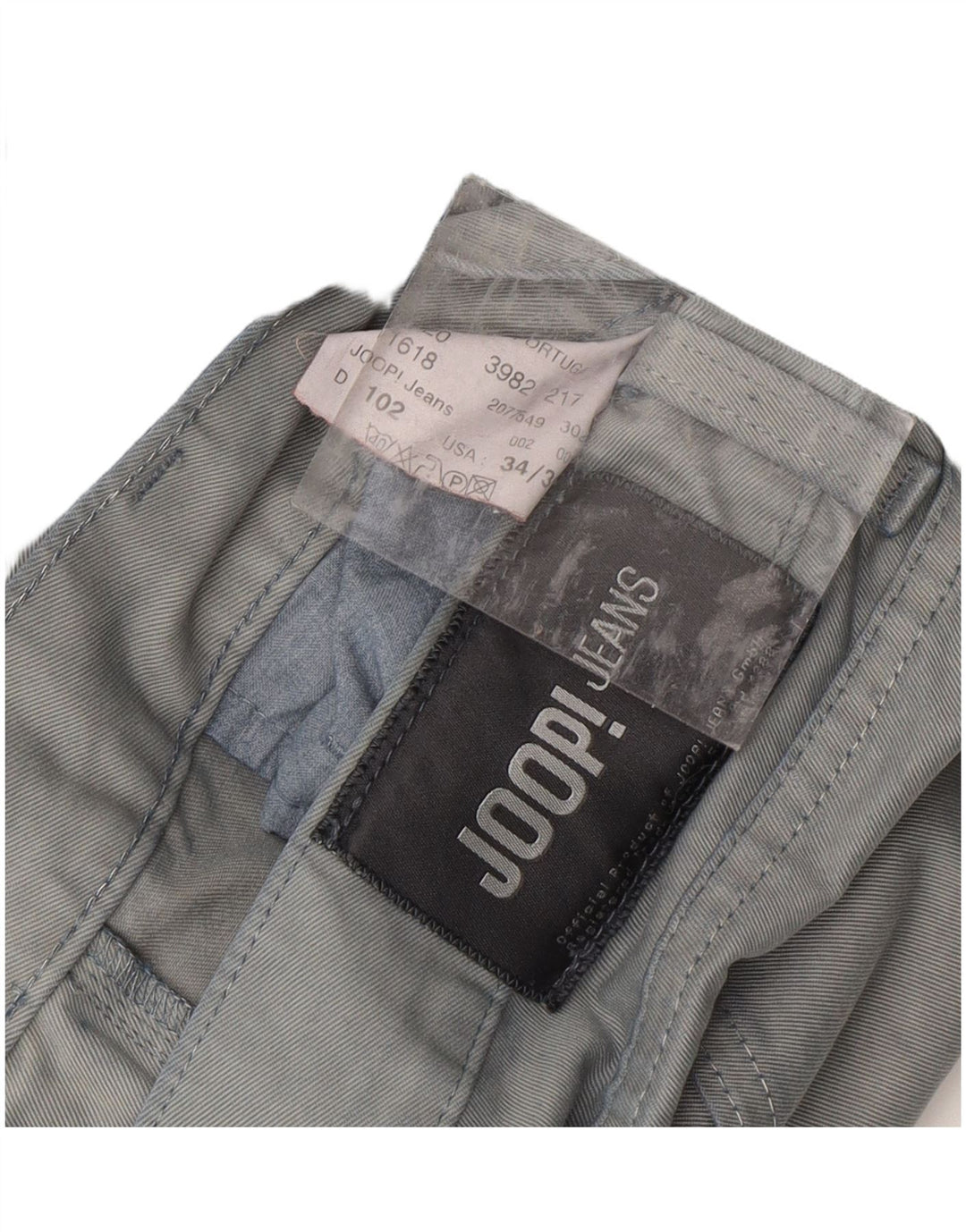 JOOP Mens Straight Casual Trousers W34 L36  Grey Cotton Vintage Joop and Second-Hand Joop from Messina Hembry 