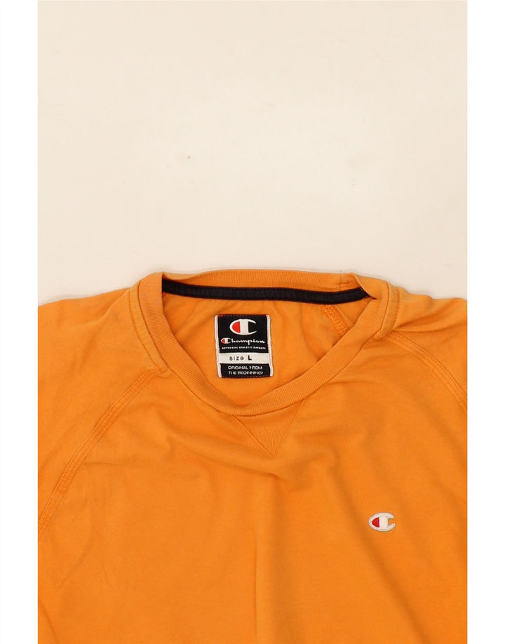 CHAMPION Womens T-Shirt Top UK 16 Large Orange Vintage Champion and Second-Hand Champion from Messina Hembry 