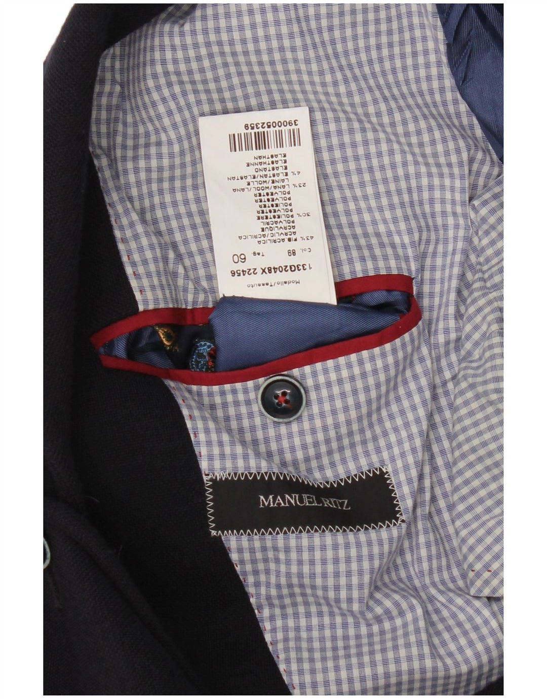 Męska marynarka zapinana na 3 guziki Manuel Ritz IT 60 5XL Granatowy akryl