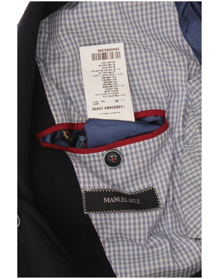 Męska marynarka zapinana na 3 guziki Manuel Ritz IT 60 5XL Granatowy akryl