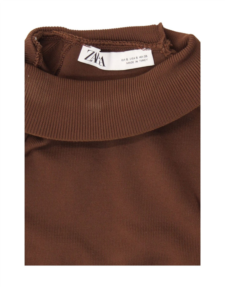 Sweter damski Zara z golfem UK 10, mały brązowy