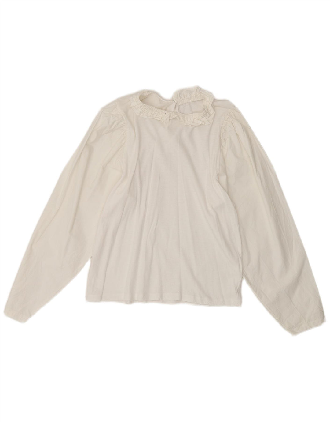 Vintage damska bluzka z długim rękawem Top UK 10 Small White
