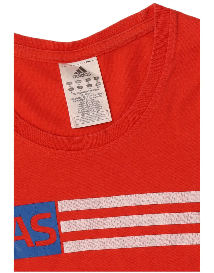 Męska koszulka z grafiką Adidas, średnia, czerwona bawełna