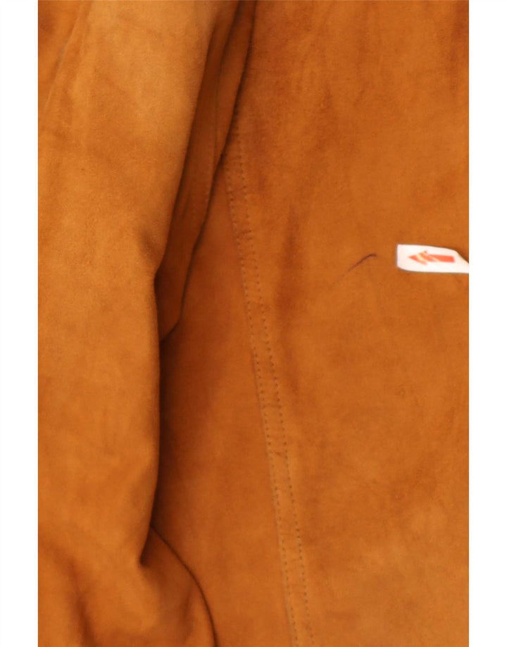 Vintage męska zamszowa kurtka bomber IT 56 3XL brązowa skóra