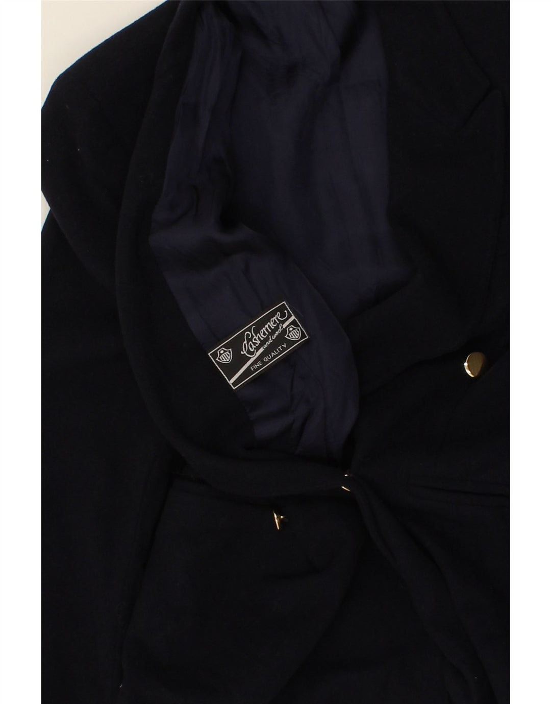 VINTAGE Womens Double Breasted Blazer Jacket EU 36 Small Navy Blue Vintage Vintage and Second-Hand Vintage from Messina Hembry 