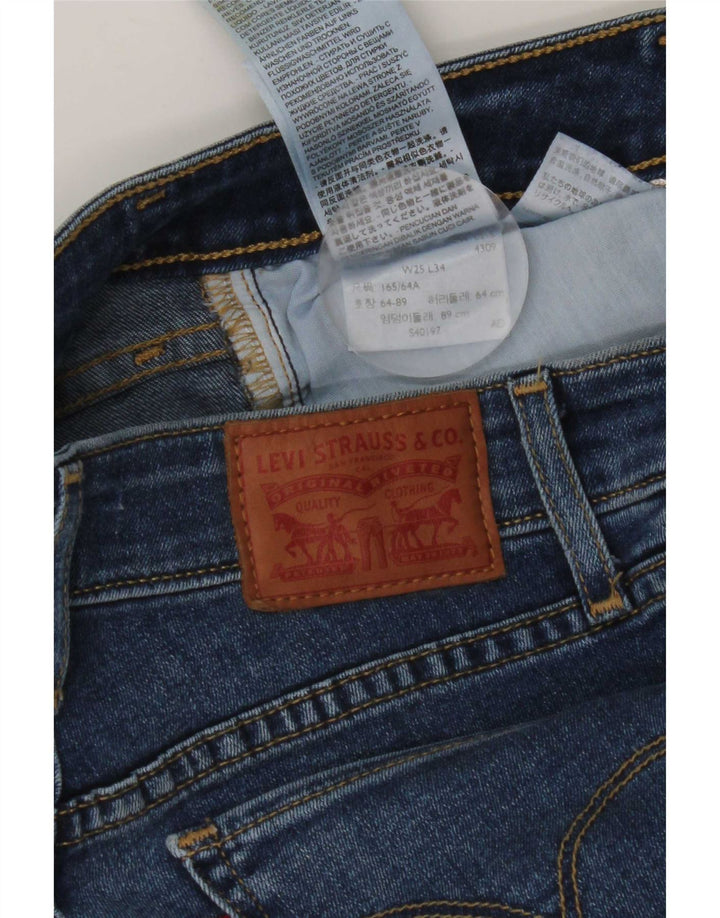 Damskie jeansy Levi's 714 Straight W25 L34 Niebieskie bawełniane