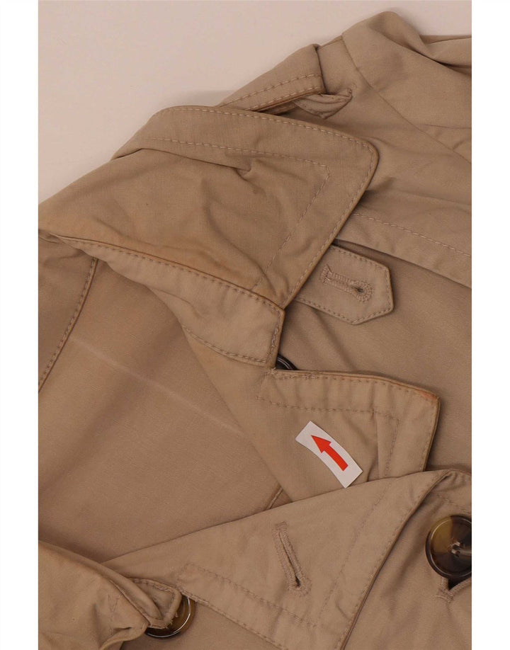 Krótki dwurzędowy trencz Massimo Dutti damski UK 14 średni beż